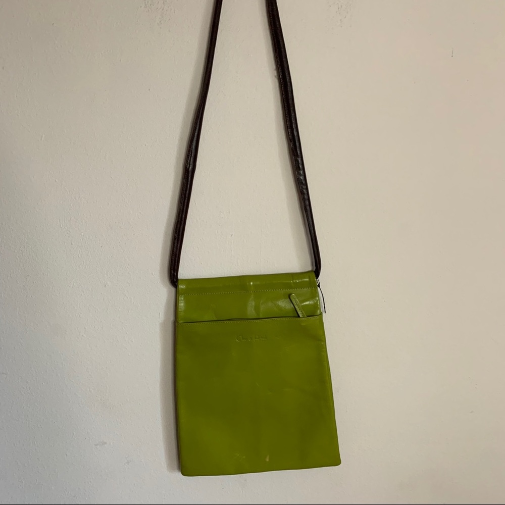Cleo and Patek Paris Green Leather Crossbody Bag